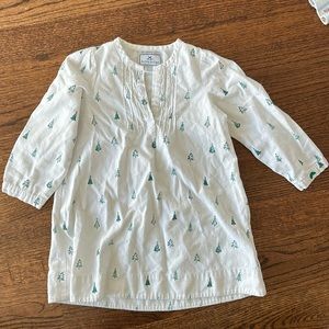 Petit Pli Kids Pajamas Nightgown - White with Green Trees